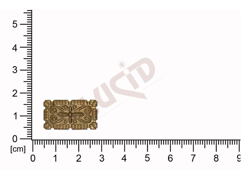 Tvarový výlisek čtyřúhelníky, bez oček (svěšovacích dírek) 22.4 x 12.5mm.