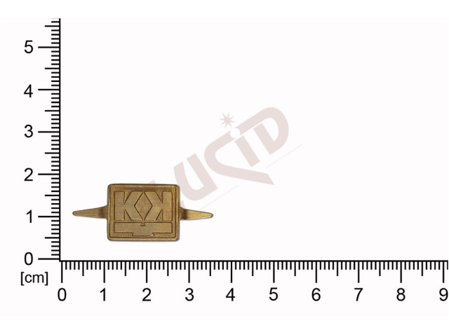 Plochý výsek logo KK 13x16.2 mm