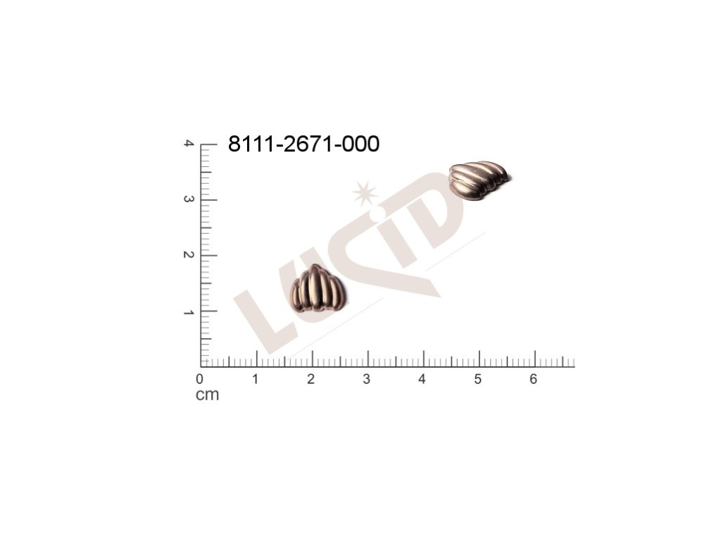 Tvarový výlisek srdíčka ostatní bez oček (svěšovacích dírek) 10.0x8.0mm