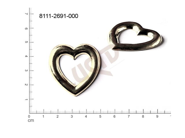 fancy shape hearts other without loops / attaching holes 35.0x35.0mm