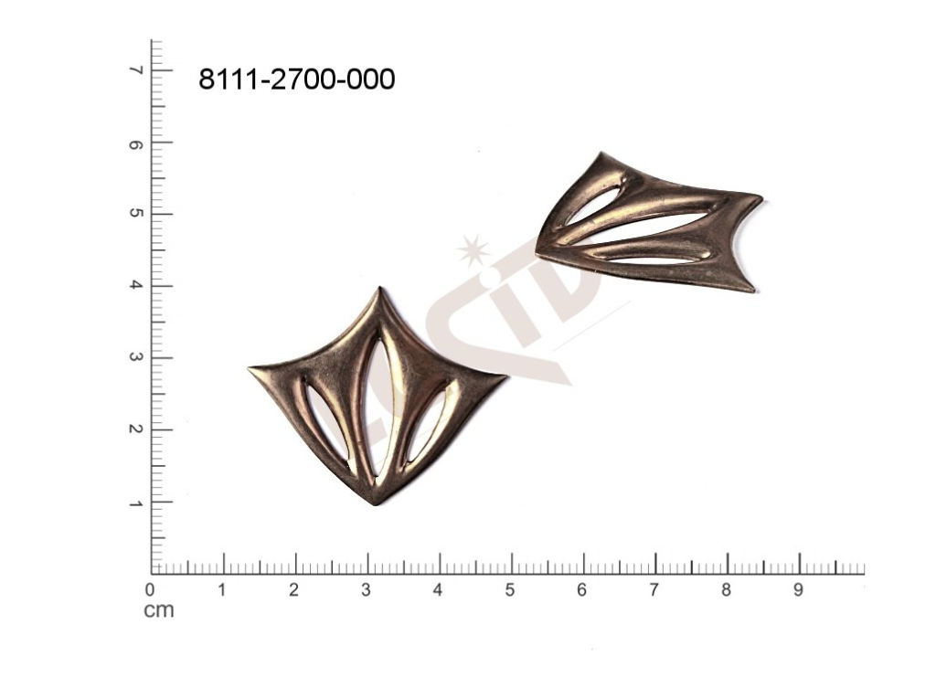 fancy shape other other without loops / attaching holes 35.0x30.0mm