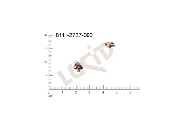 Tvarový výlisek rostlinné motivy lístečky bez oček (svěšovacích dírek) 8.0x7.0mm