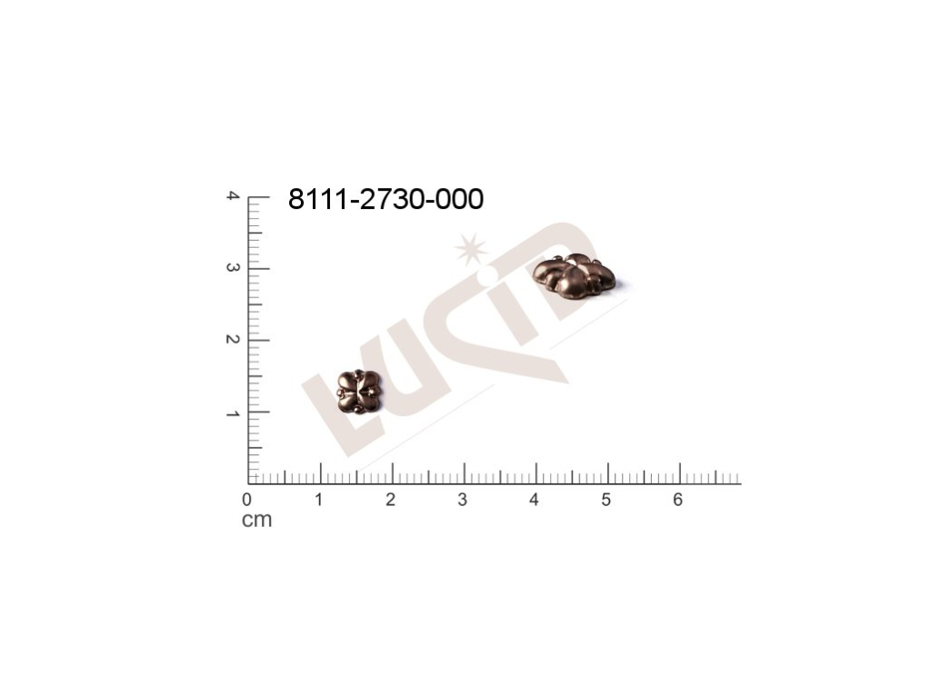 Tvarový výlisek rostlinné motivy, bez oček (svěšovacích dírek) 7.0 x 7.0mm