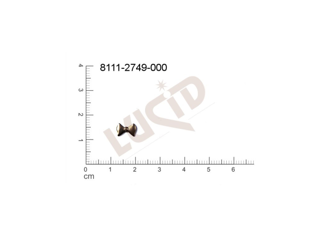 Tvarový výlisek mašličky, bez oček (svěšovacích dírek) 8.0 x 5.0mm