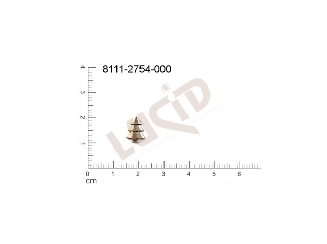 Tvarový výlisek rostlinné motivy, bez oček (svěšovacích dírek) 11.0 x 8.0mm