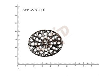 Tvarový výlisek  ovál, bez oček (svěšovacích dírek) 40.0 x 32.0mm