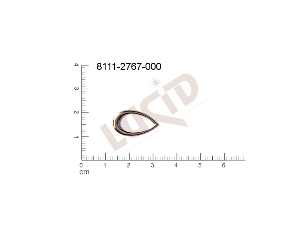 Tvarový výlisek slzy, bez oček (svěšovacích dírek) 20.0 x 11.0mm