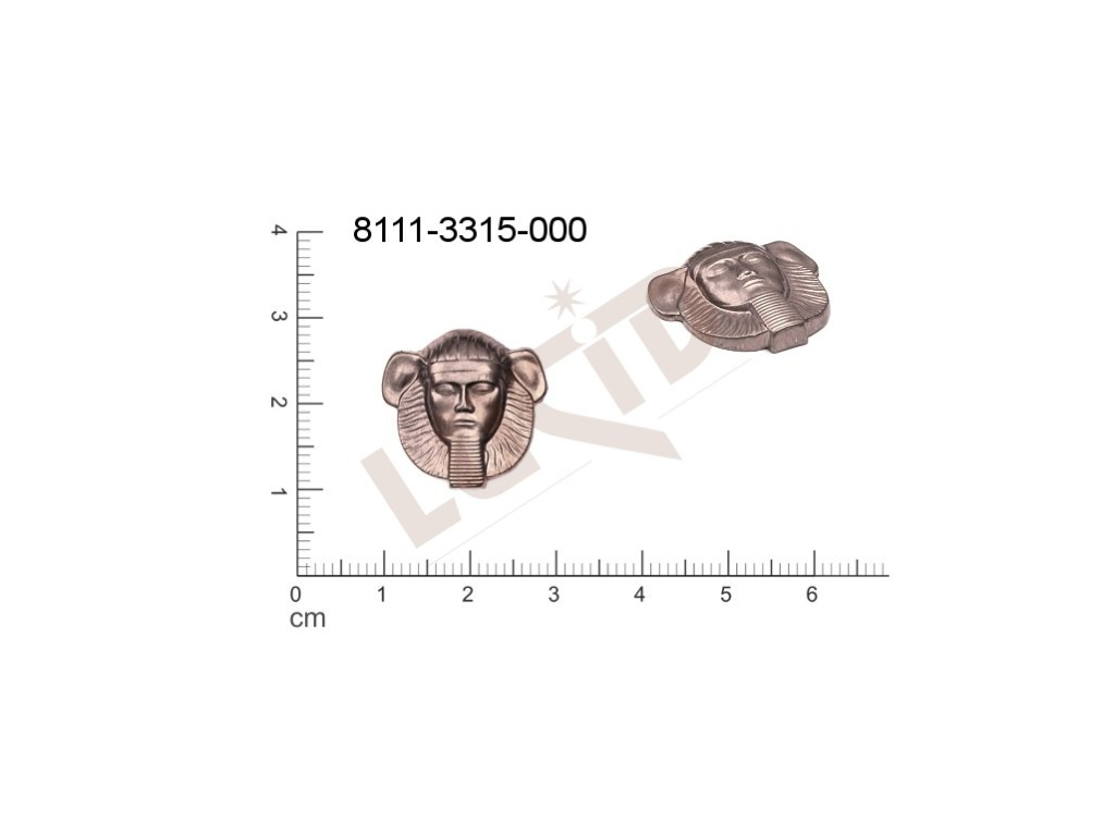 Tvarový výlisek, lidské tělo (hlavy) bez oček (svěšovacích dírek) 20.0 x 18.0mm