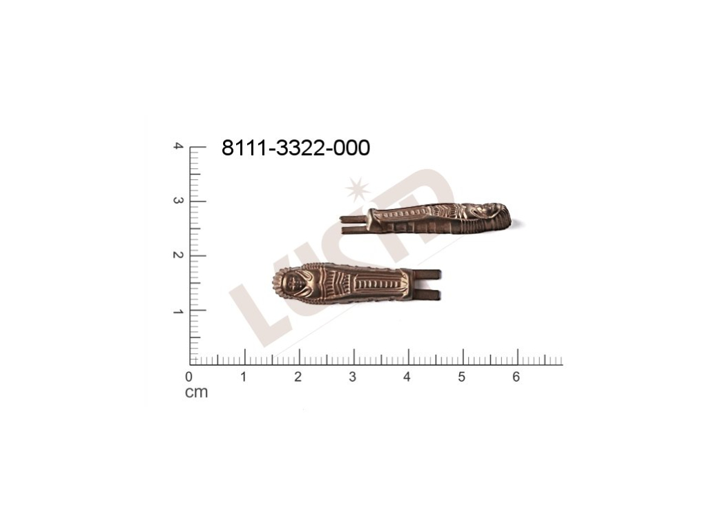 Tvarový výlisek lidské tělo bez oček (svěšovacích dírek) 30.0 x 7.0mm