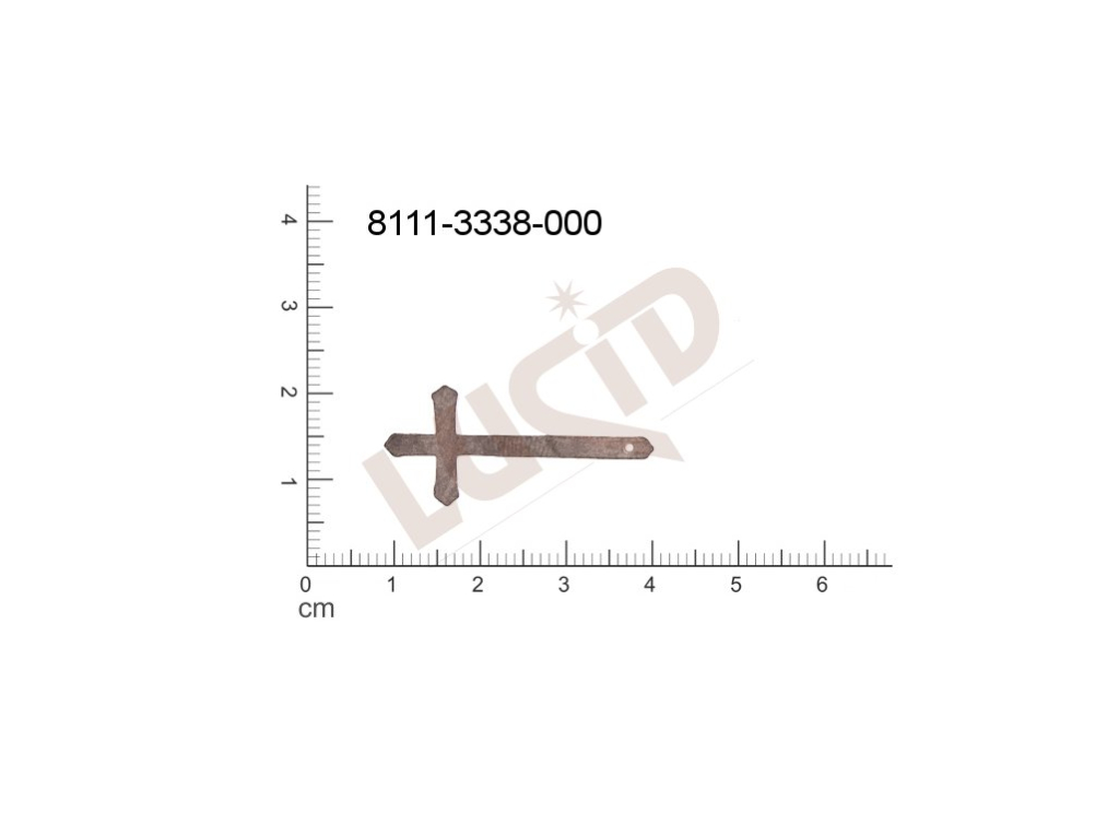 flat cut-out crosses other with 1 loop / attaching hole 31.0x14.0mm