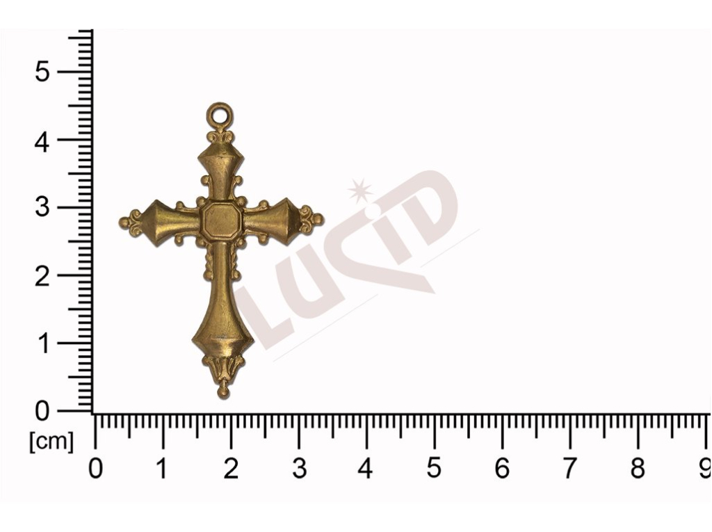 Tvarový výlisek kříž ostatní s 1 očkem (svěšovací dírkou) 42.0x29.0mm