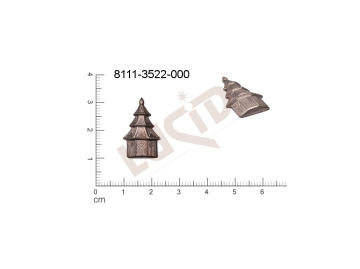 Tvarový výlisek stavby ostatní bez oček (svěšovacích dírek) 22.0x14.0mm