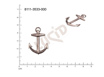 fancy shape ships, anchors, helms other with 1 loop / attaching hole 35.0x25.0mm