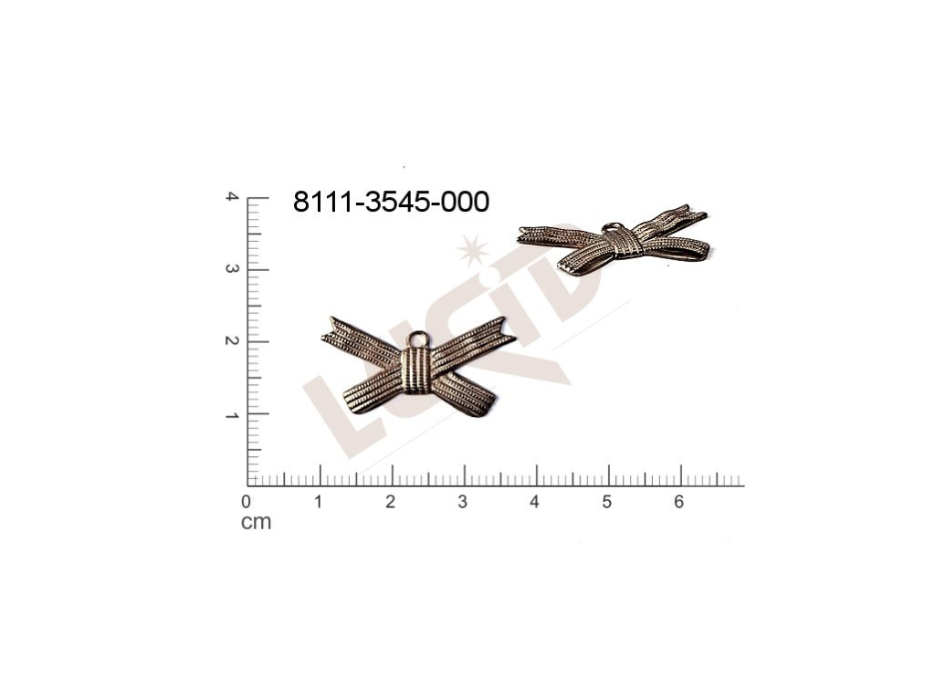 Tvarový výlisek, mašličky, s 1 očkem (svěšovací dírkou) 27.0 x 14.0mm