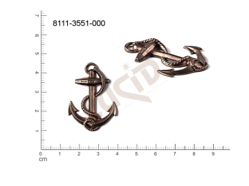 fancy shape ships, anchors, helms other with 1 loop / attaching hole 35.0x26.0mm