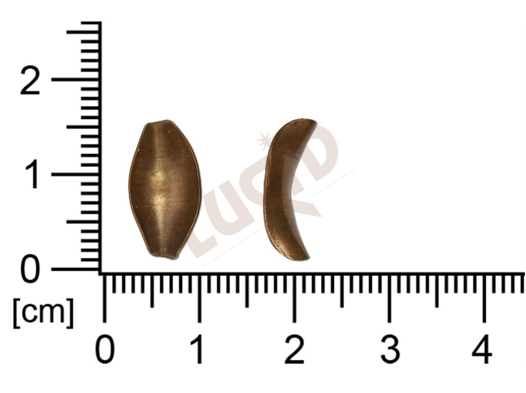 Tvarový výlisek rostlinné motivy, bez oček (svěšovacích dírek) 14,5 mm