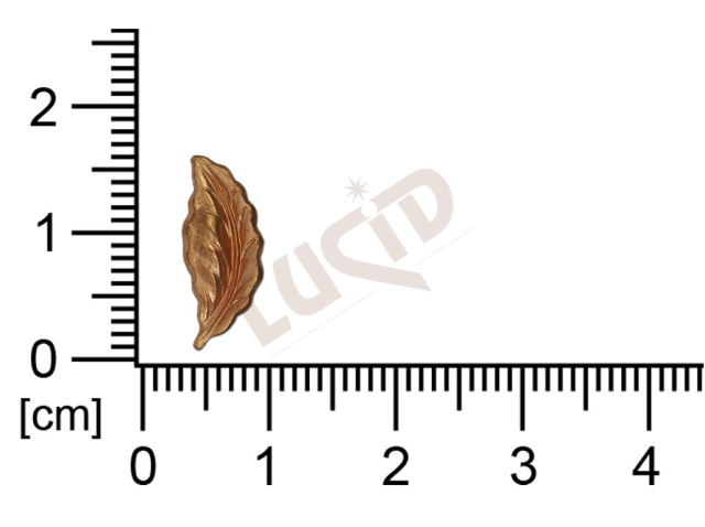 Tvarový výlisek, rostlinné motivy (lístečky) bez oček (svěšovacích dírek) 15.0 x 6.0mm