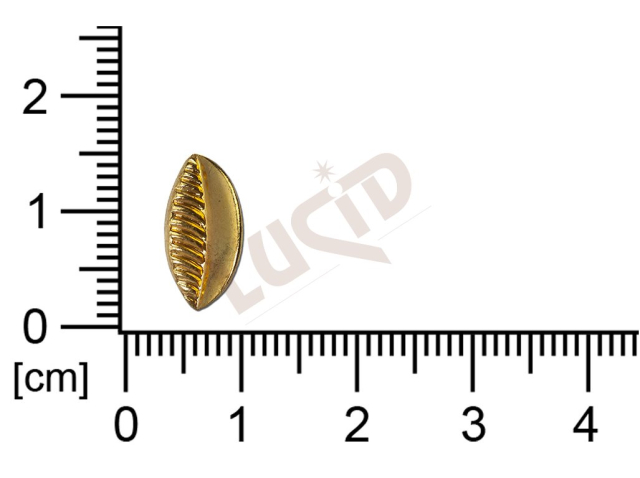 Tvarový výlisek, rostlinné motivy (lístečky) bez oček (svěšovacích dírek) 13,5 x 6,8mm