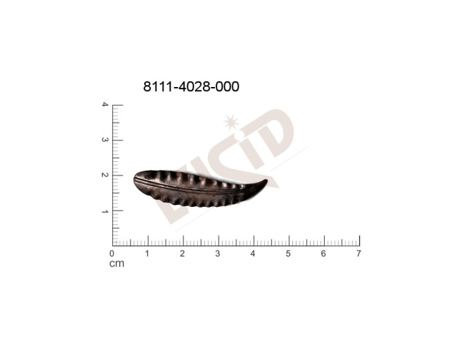 fancy shape plant motives leaves without loops / attaching holes 37.0x10.0mm