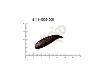 Tvarový výlisek rostlinné motivy lístečky bez oček (svěšovacích dírek) 37.0x10.0mm