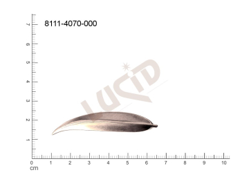 Tvarový výlisek, rostlinné motivy (lístečky) bez oček (svěšovacích dírek) 56.0 x 11.0mm