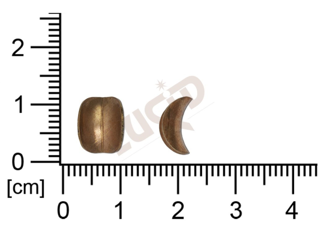 Tvarový výlisek, rostlinné motivy (lístečky) bez oček (svěšovacích dírek) 10,65 x 8 mm