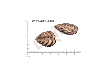 Tvarový výlisek, rostlinné motivy (lístečky) bez oček (svěšovacích dírek) 26.0 x 20.0mm