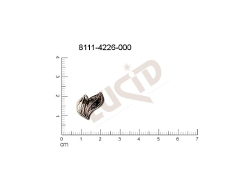 Tvarový výlisek, rostlinné motivy (lístečky) bez oček (svěšovacích dírek) 16.0 x 10.0mm