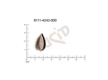 fancy shape plant motives leaves without loops / attaching holes 21.0x11.0mm