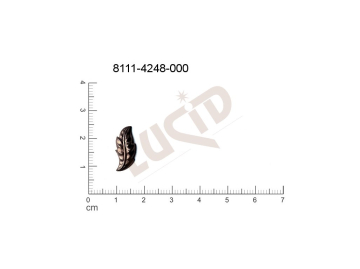 Tvarový výlisek rostlinné motivy lístečky bez oček (svěšovacích dírek) 16.0x7.0mm