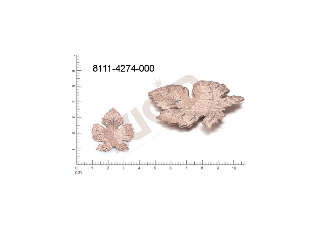 fancy shape plant motives leaves without loops / attaching holes 33.0x30.0mm