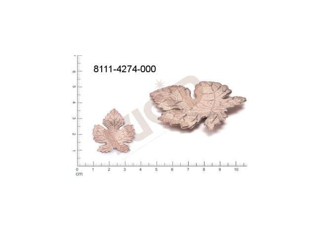 fancy shape plant motives leaves without loops / attaching holes 33.0x30.0mm