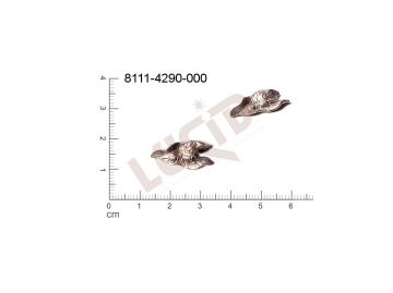 Tvarový výlisek, rostlinné motivy (lístečky) bez oček (svěšovacích dírek) 20.0 x 10.0mm