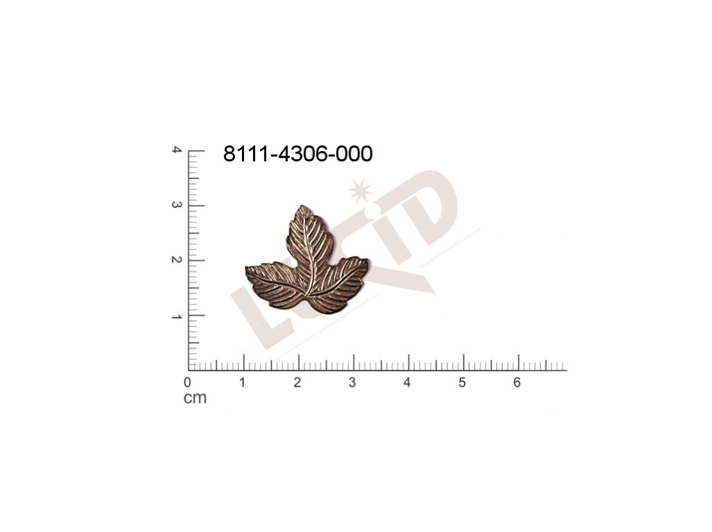 fancy shape plant motives leaves without loops / attaching holes 21.0x22.0mm