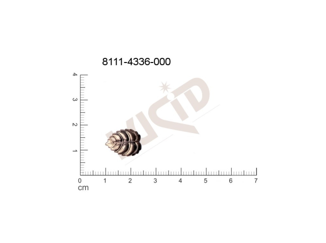 Tvarový výlisek rostlinné motivy lístečky bez oček (svěšovacích dírek) 14.0x11.0mm