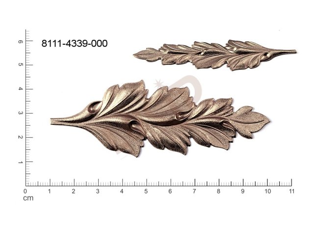 fancy shape plant motives leaves without loops / attaching holes 90.0x 32.0mm