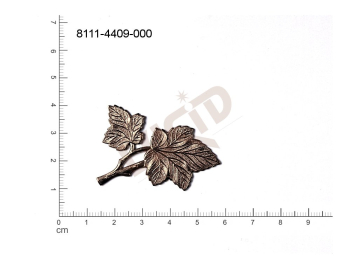 fancy shape plant motives leaves without loops / attaching holes 45.0x31.0mm