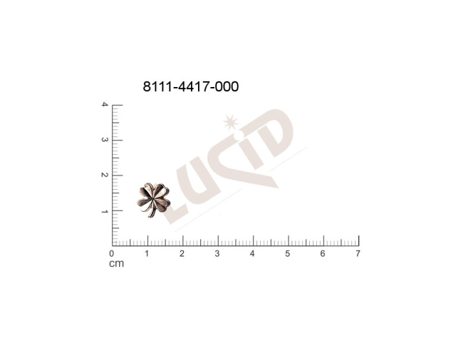 Tvarový výlisek rostlinné motivy lístečky bez oček (svěšovacích dírek) 10.0x10.0mm