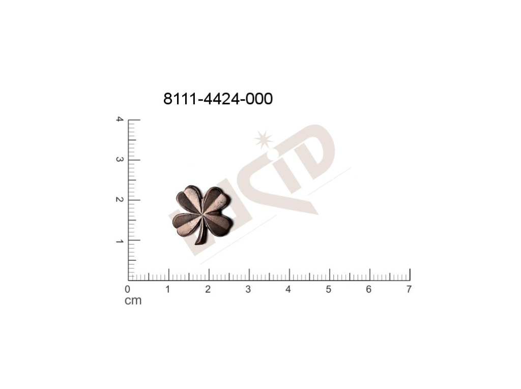 Tvarový výlisek rostlinné motivy lístečky bez oček (svěšovacích dírek) 15.0x14.0mm