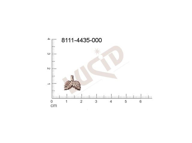 Tvarový výlisek rostlinné motivy lístečky bez oček (svěšovacích dírek) 12.0x12.0mm