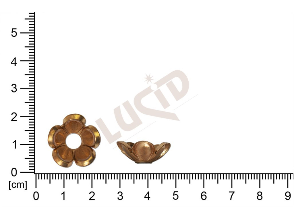 Tvarový výlisek rostlinné motivy lístečky s očkem (svěšovací dírkou) proměru 5,7 mm