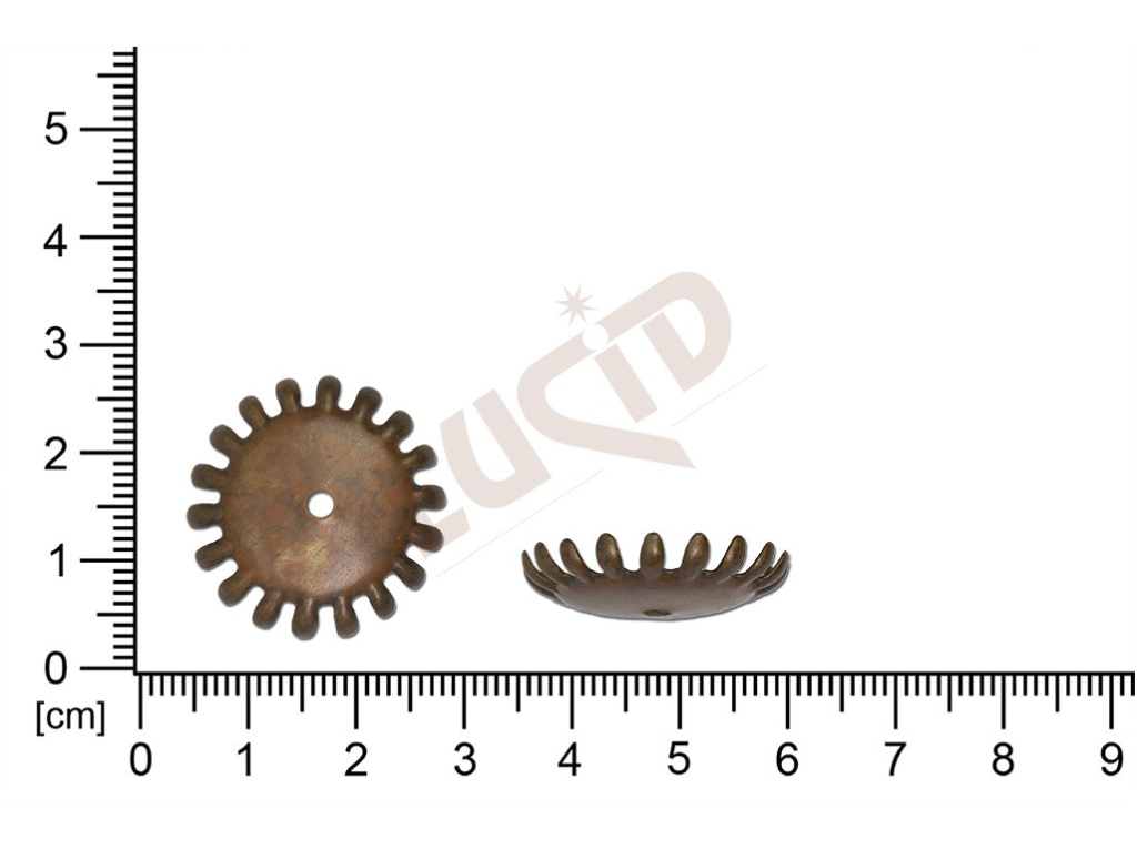 Kaplíky, čepičky 24.0mm s očkem (svěšovací dírkou) pr. 2,3 mm s očkem (svěšovac dírkou) pr. 2,3 mm