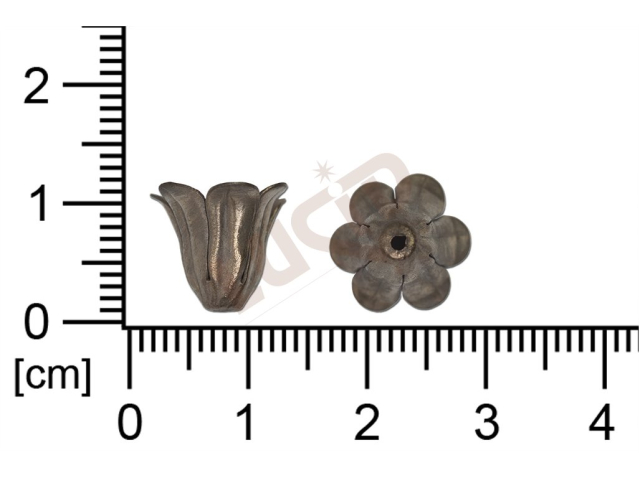 Kaplíky, čepičky 12 mm s očkem (svěšovací dírkou) pr. 1,2 mm