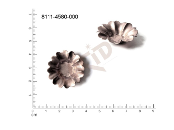 fancy shape plant motives flowers, flower motives without loops / attaching holes 28.0mm