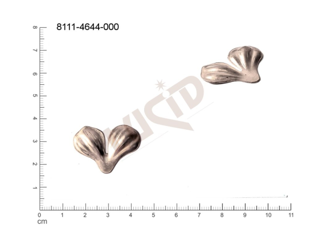 Tvarový výlisek rostlinné motivy kytky, květinové motivy bez oček (svěšovacích dírek) 30.0x22.0mm