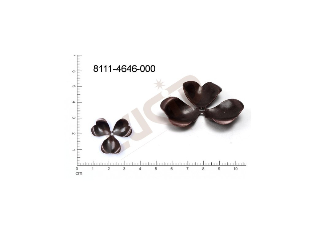 fancy shape plant motives flowers, flower motives without loops / attaching holes 27.0mm