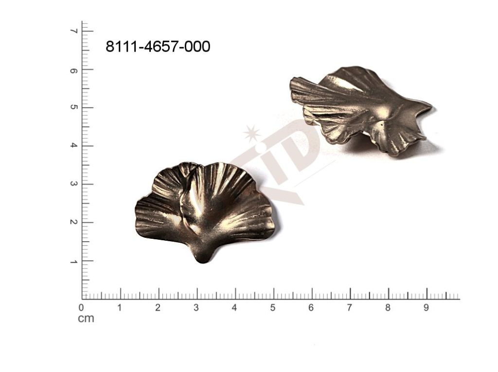 Tvarový výlisek rostlinné motivy ostatní rostliny bez oček (svěšovacích dírek) 36.0x28.0mm