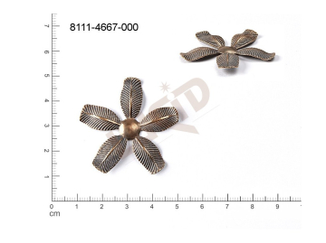 fancy shape plant motives flowers, flower motives without eyes / attaching holes 39.0mm