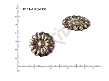 fancy shape plant motives flowers, flower motives without loops / attaching holes 30.0mm