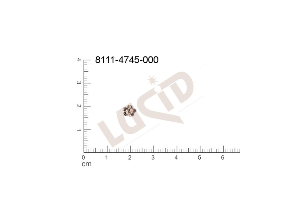 Tvarový výlisek rostlinné motivy kytky, květinové motivy bez oček (svěšovacích dírek) 5.0mm